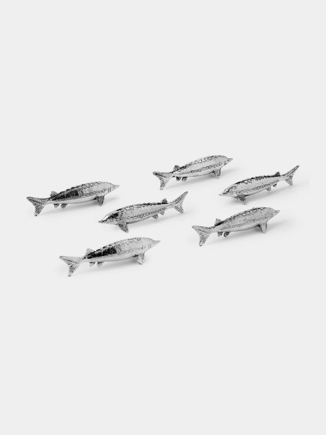 Antique and Vintage - Mid-Century Fish Silver-Plated Knife Rests (Set of 6) - Silver - ABASK