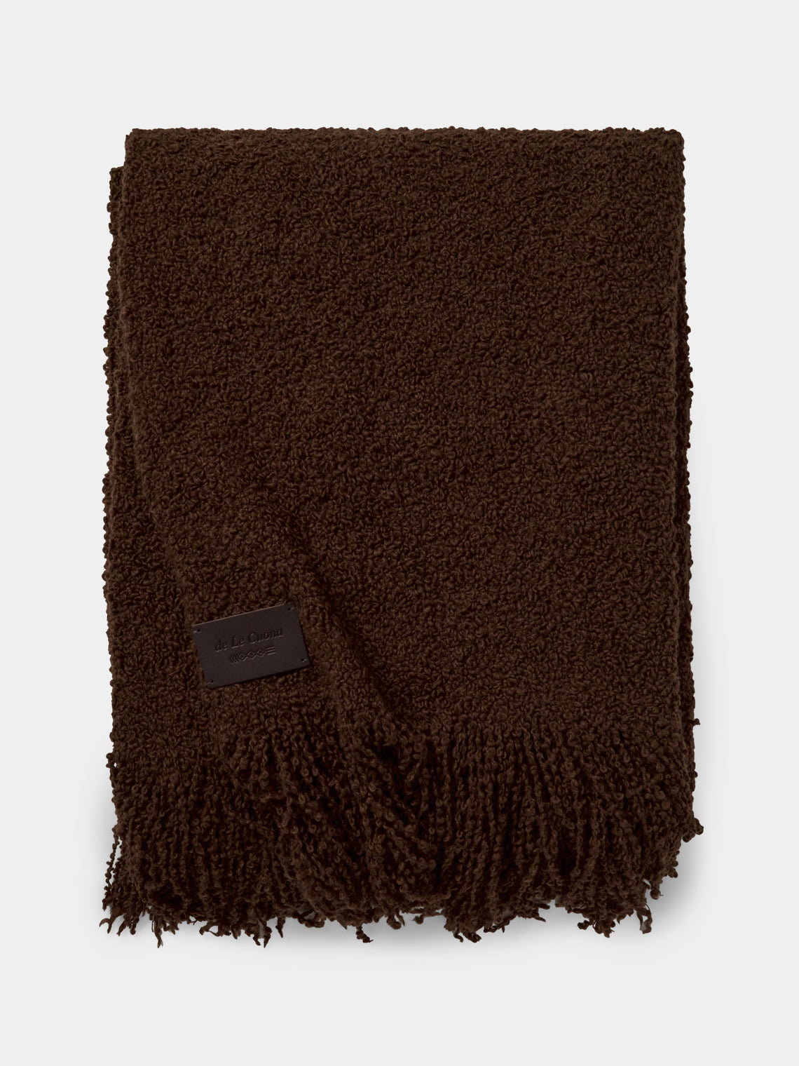De Le Cuona - Alpaca Fringed Blanket (94.5in/2.4m) - Brown - ABASK