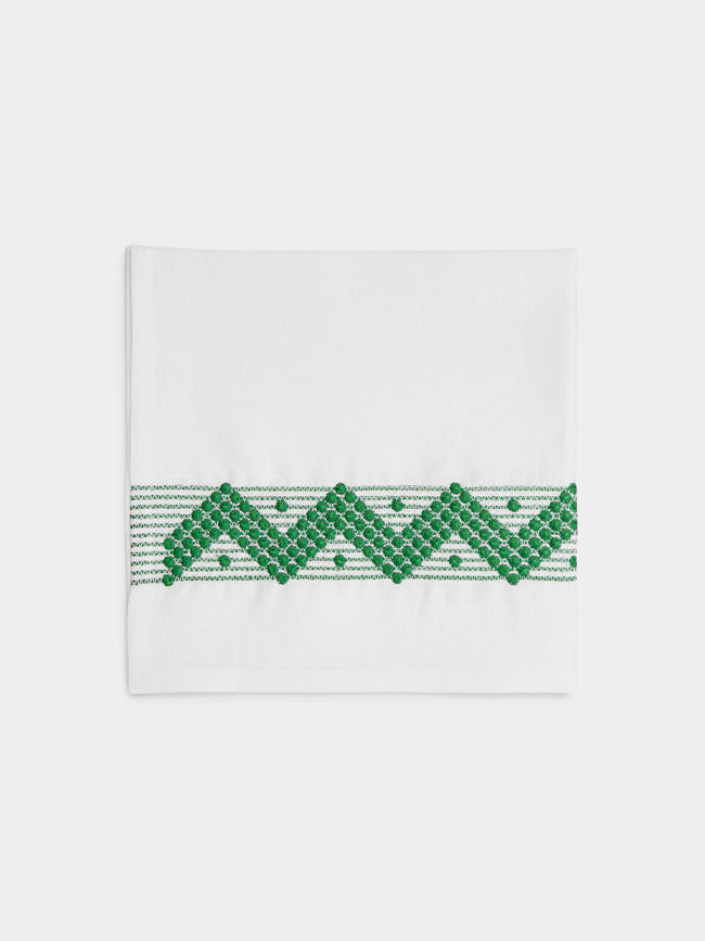 The Table Love - Zigzag Hand-Embroidered Linen Napkins (Set of 4) -  - ABASK - 