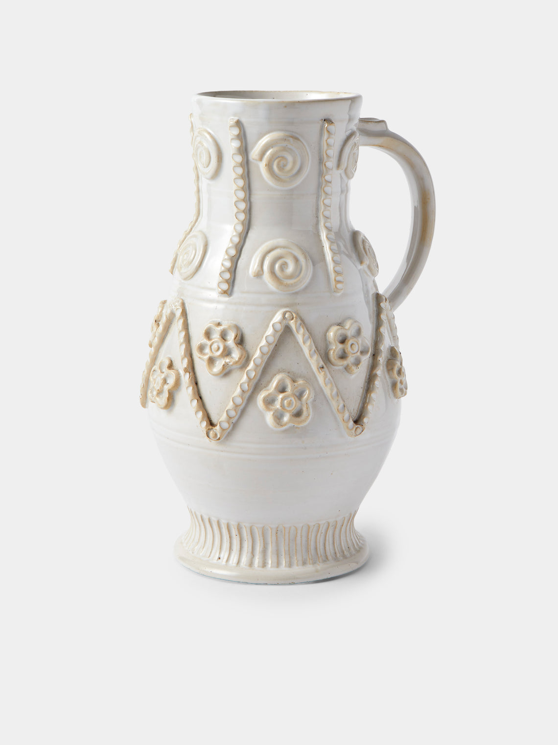 Antique and Vintage - 1940s Émile Tessier Ceramic Vase (12.5in/32cm) - White - ABASK