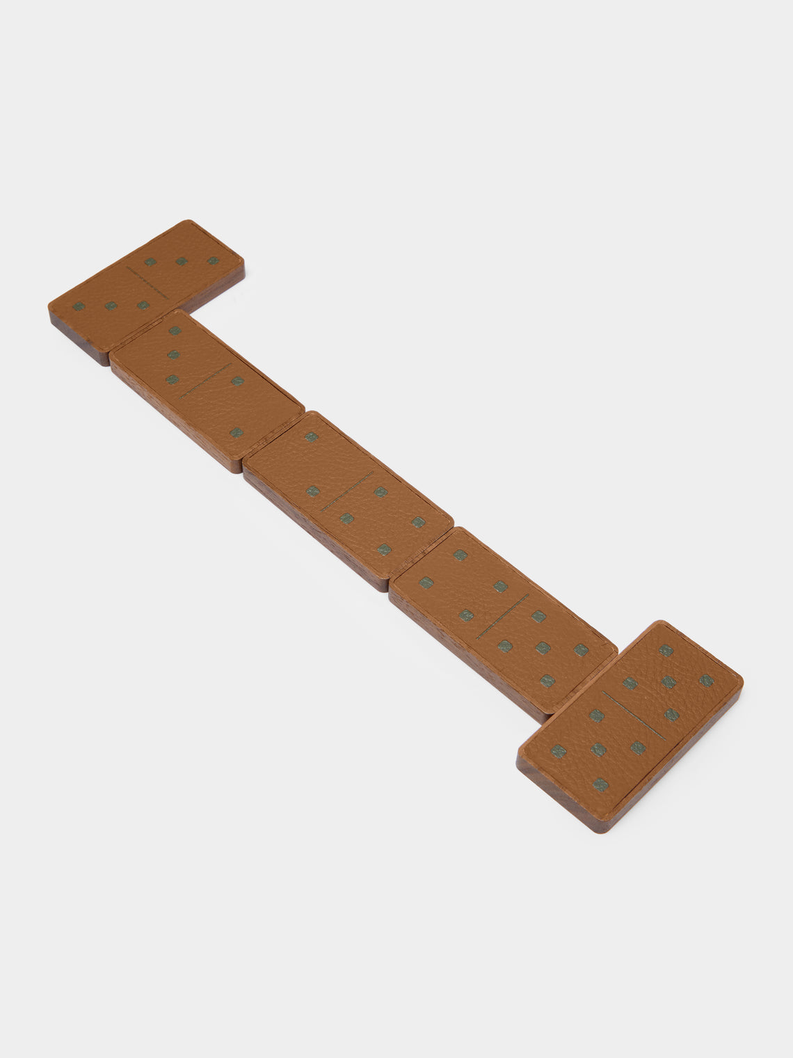Giobagnara x Poltrona Frau - Leather and Wood Dominoes Set - Tan - ABASK