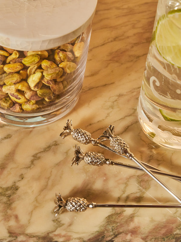 Objet Luxe - Silver-Plated Cocktail Stirrers (Set of 4) -  - ABASK