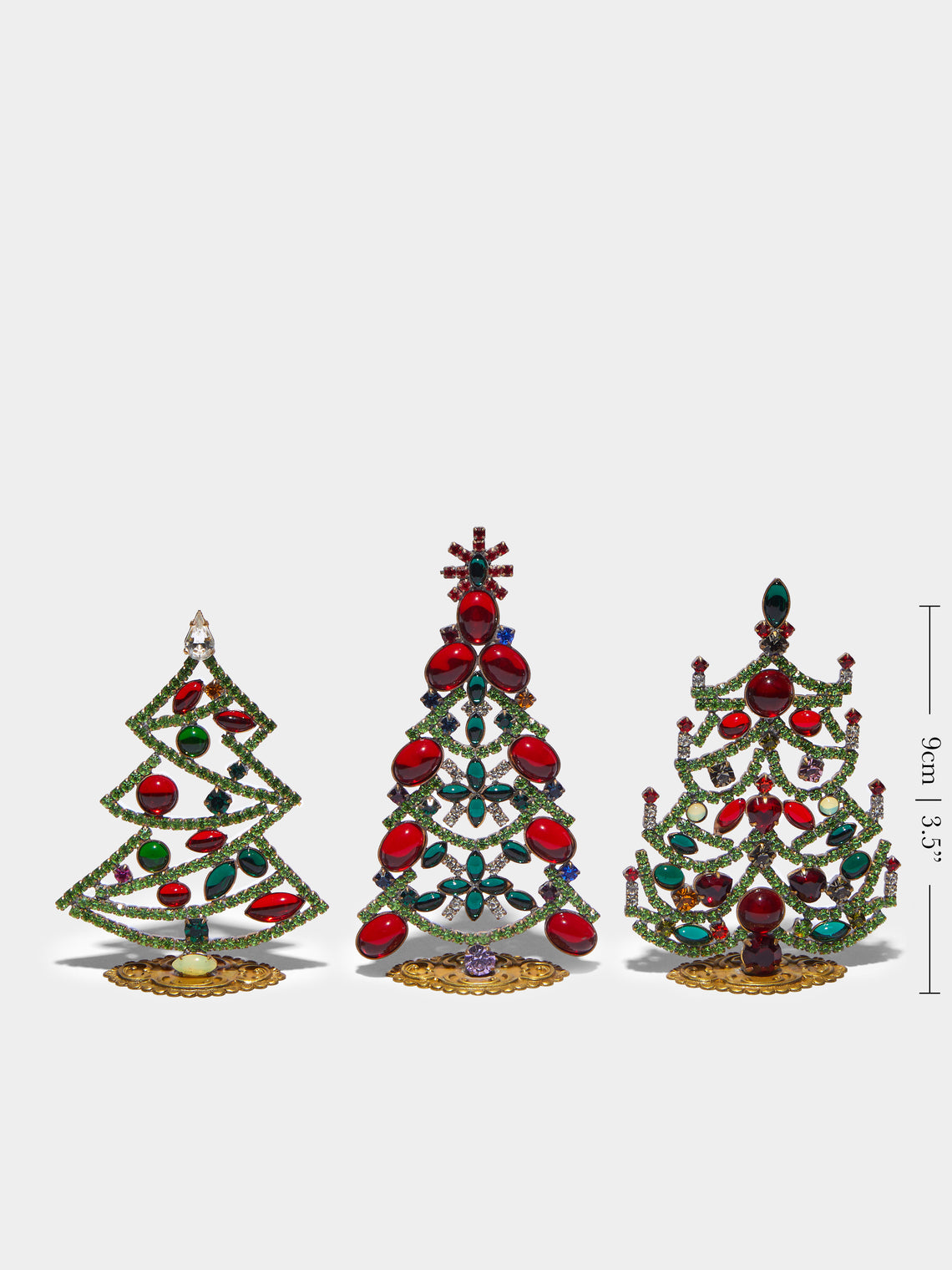 Antique and Vintage - 1930s Czech Jewelled Extra Small Christmas Trees (Set of 3) -  - ABASK