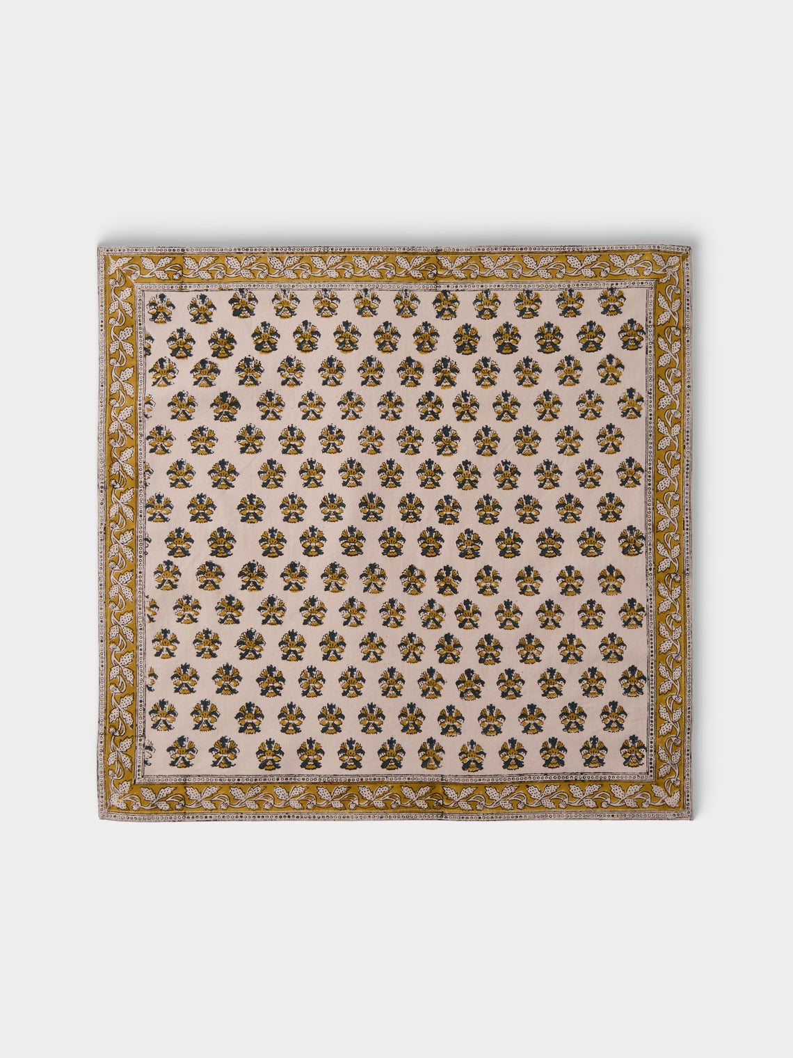 Chamois - Samode Block-Printed Cotton Napkins (Set of 8) - Yellow - ABASK