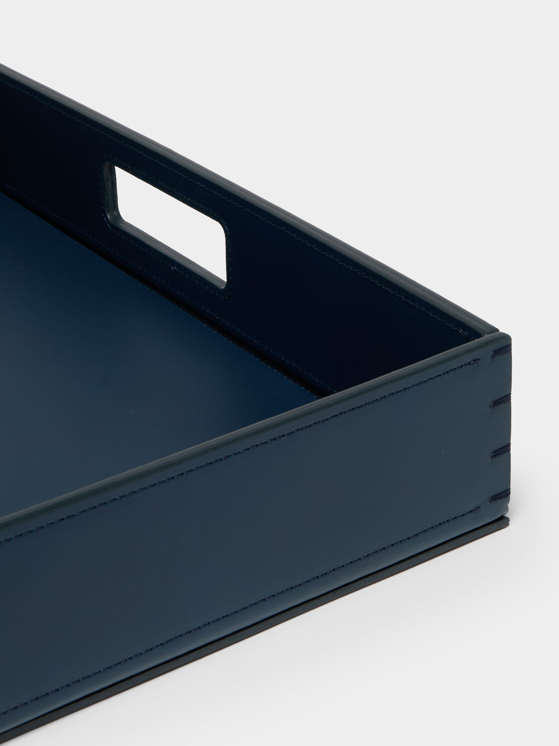 Riviere - Barcelona Leather Tray (25in/63.5cm) - Blue - ABASK