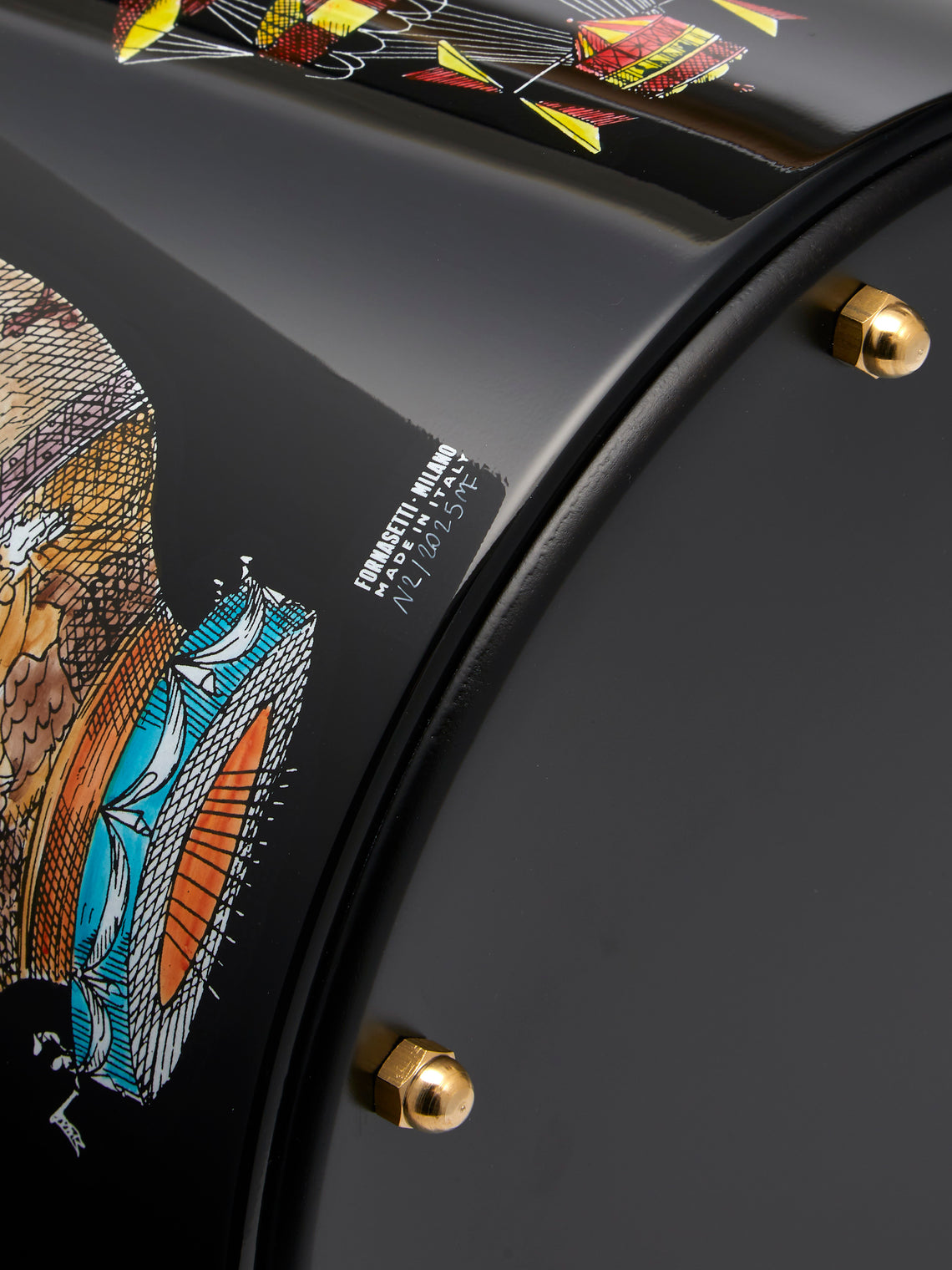 Fornasetti - Palloni Iron Wastepaper Bin - Black - ABASK