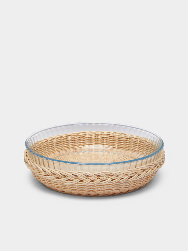 Mila Maurizi - Anemone Handwoven Wicker and Glass Large Baking Dish -  - ABASK - 