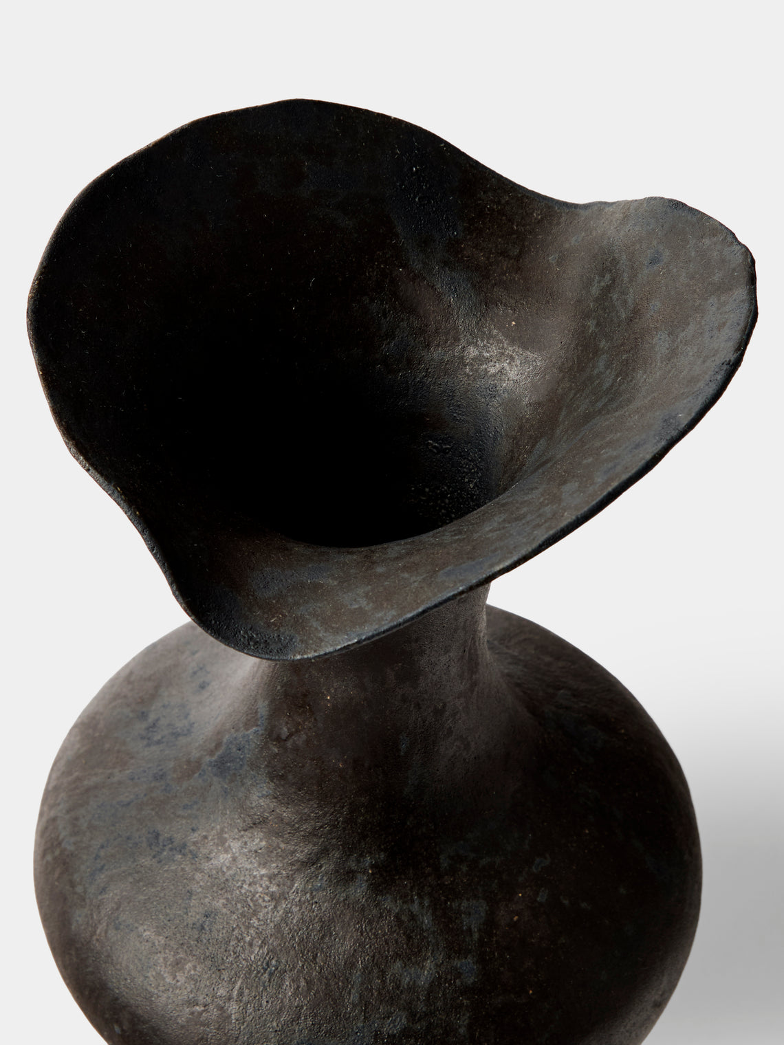 By Raffaella - Flora III Hand-Coiled Stoneware Vase (12in/30cm) - Black - ABASK
