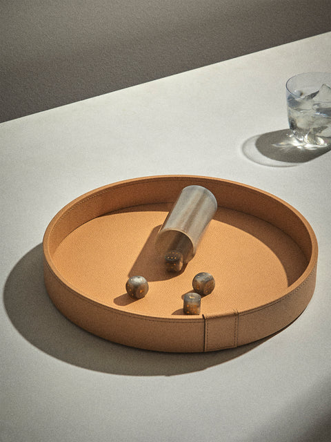 Pinetti - Leather Dice Set - Beige - ABASK