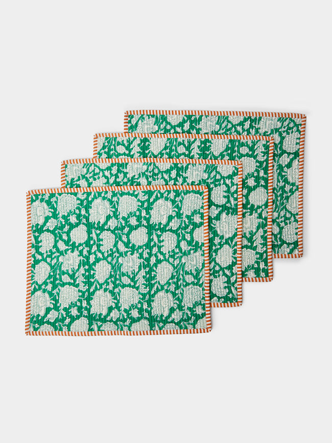 The Table Love - Hand-Printed Cotton Reversible Placemats (Set of 4) -  - ABASK