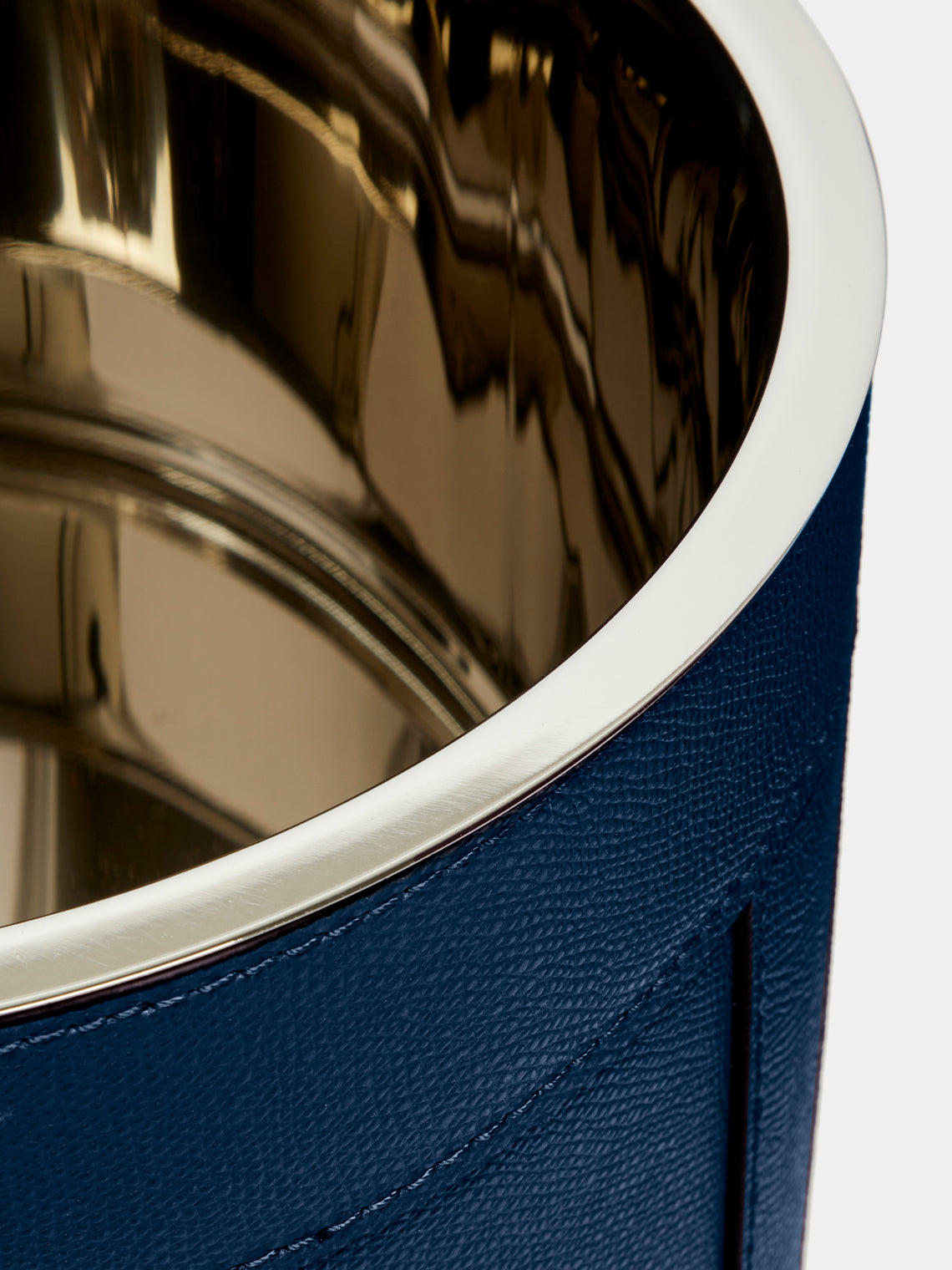 Giobagnara - Brus Leather Wastepaper Bin - Blue - ABASK