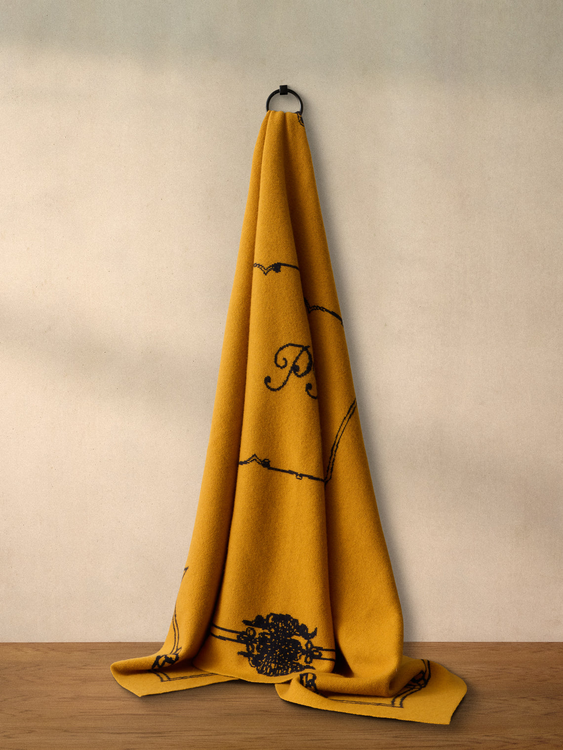 Saved NY - Peter Reed Calligraphy Cashmere Throw (79in/2m) - Yellow - ABASK