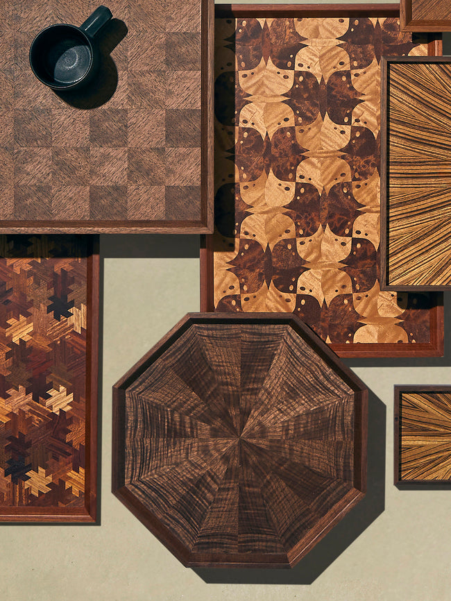 Mori Kougei - Poke Walnut Square Tray (11in/27.5cm) - Brown - ABASK