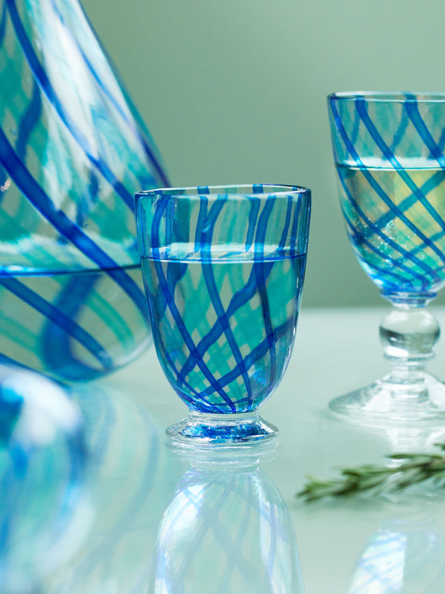 Emsie Sharp - Mouth-Blown Striped Water Glass -  - ABASK
