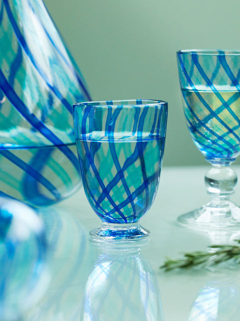 Emsie Sharp - Hand-Blown Striped Water Glass -  - ABASK