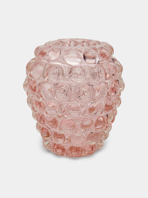 Yali Glass - Boboli Hand-Blown Murano Glass Vase (8.5in/22cm) - Pink - ABASK - 