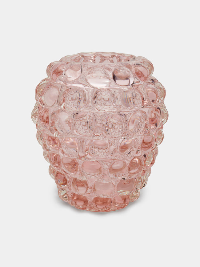 Yali Glass - Boboli Hand-Blown Murano Glass Vase (8.5in/22cm) - Pink - ABASK - 