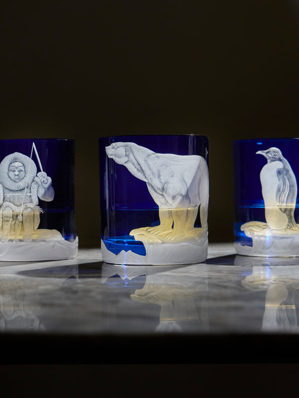 Artel - Arctic Hand-Engraved Crystal Collection - Navy - ABASK