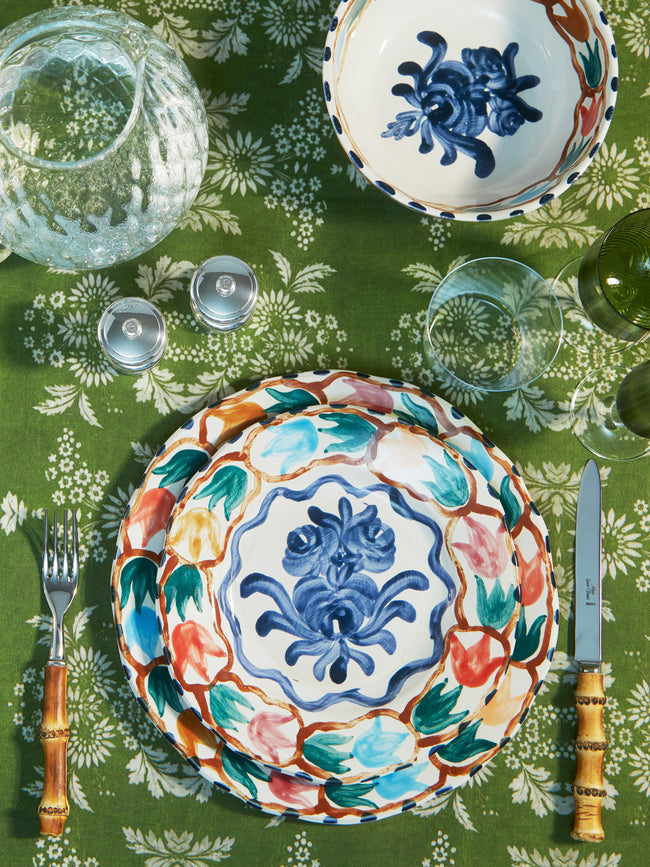 Zsuzsanna Nyul - Hand-Painted Ceramic Dinner Plates (Set of 4) -  - ABASK