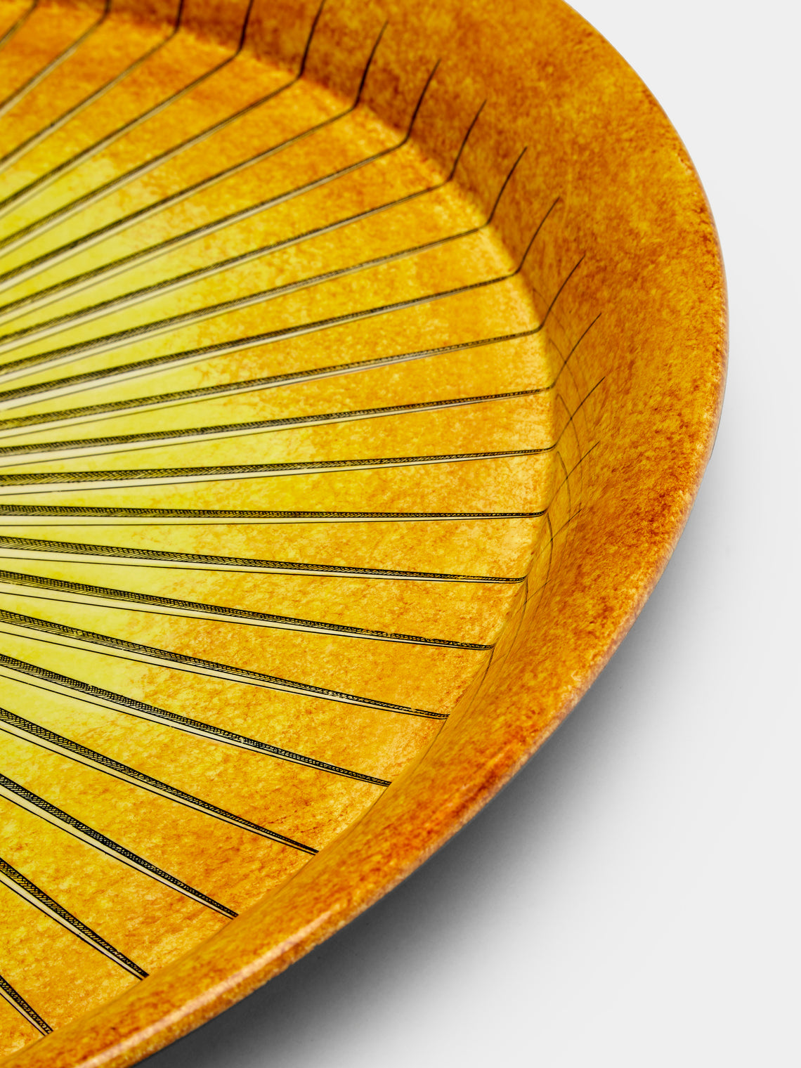 Fornasetti - Sole Splendente Iron Round Tray - Yellow - ABASK