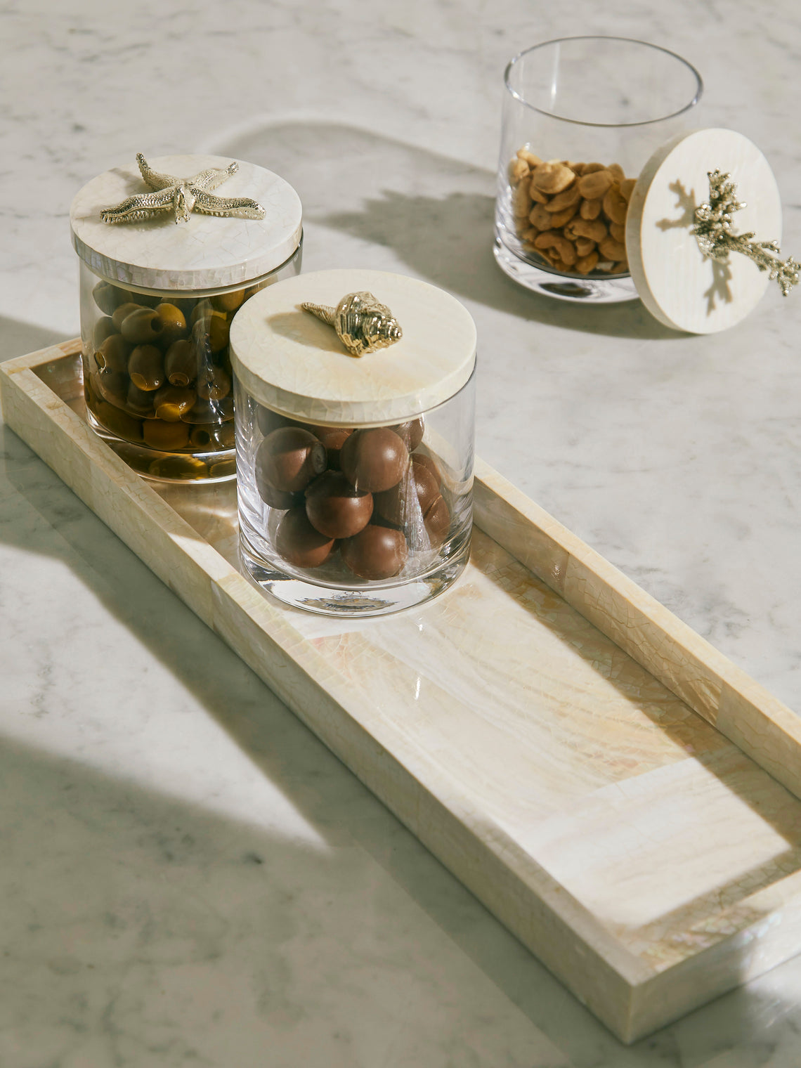 Objet Luxe - Atlantis Shell Tray (18in/46cm) - Ivory - ABASK