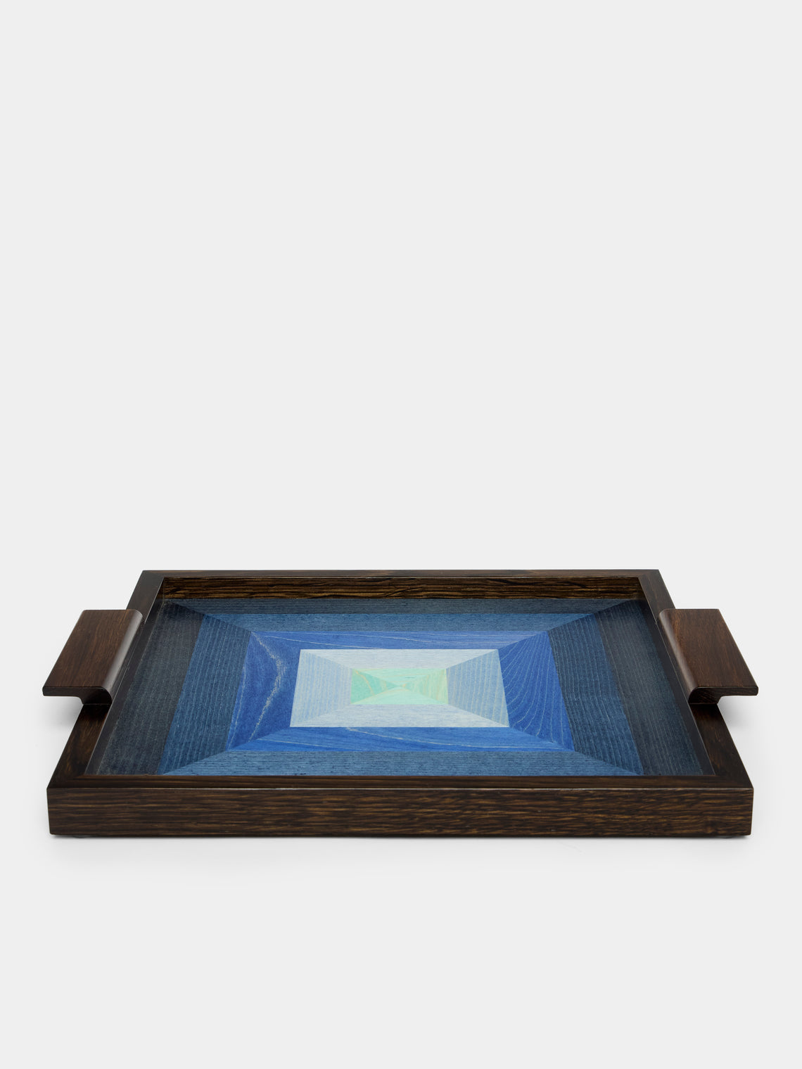 Kevin Stamper - Albers Wood Tray (12.5in/32cm) - Blue - ABASK