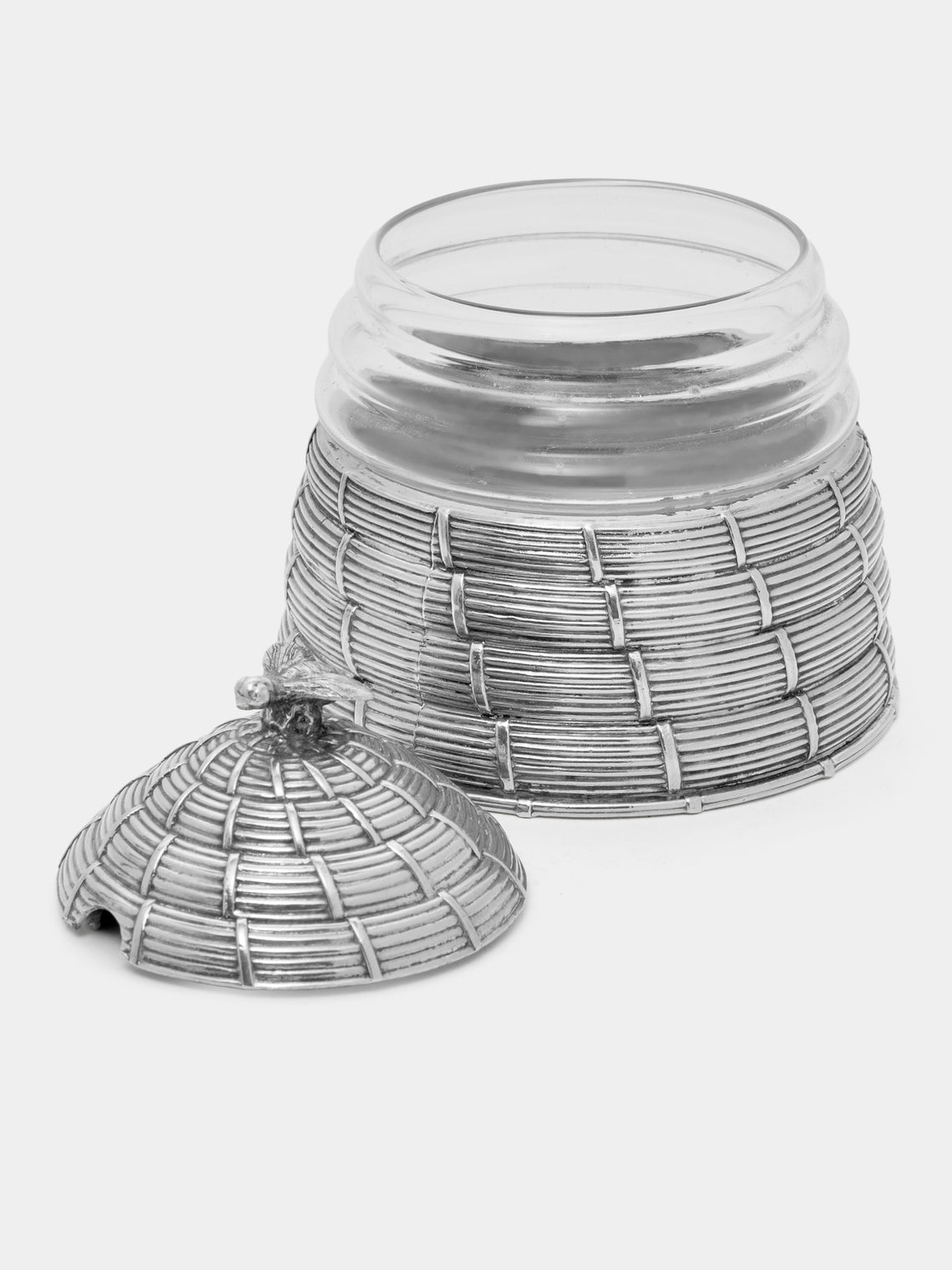 Antique and Vintage - 1950s Silver-Plated Honey Pot - Silver - ABASK