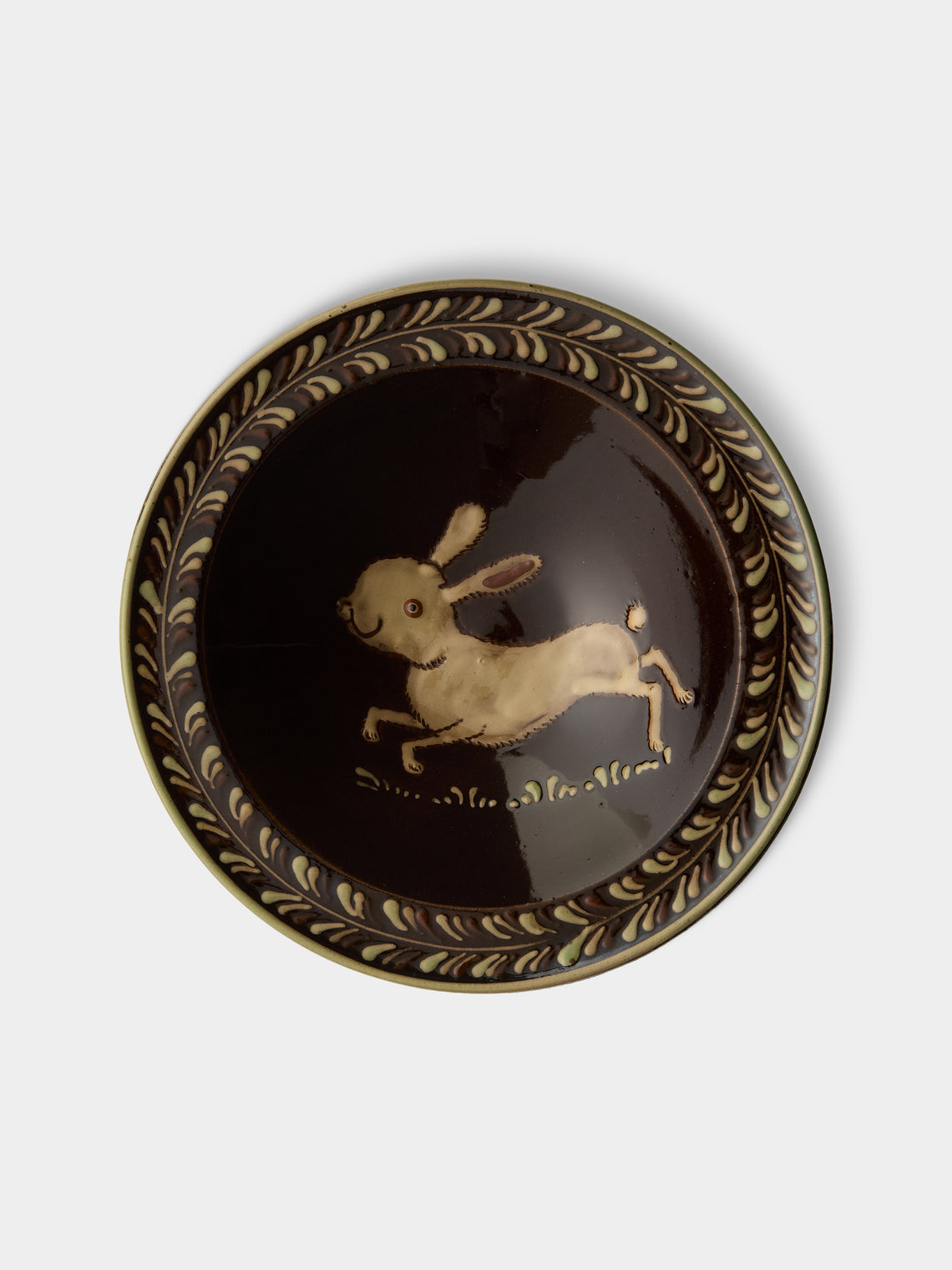 Poterie d’Évires - Animals Hand-Painted Ceramic Breakfast Bowls (Set of 4) - Dark brown - ABASK