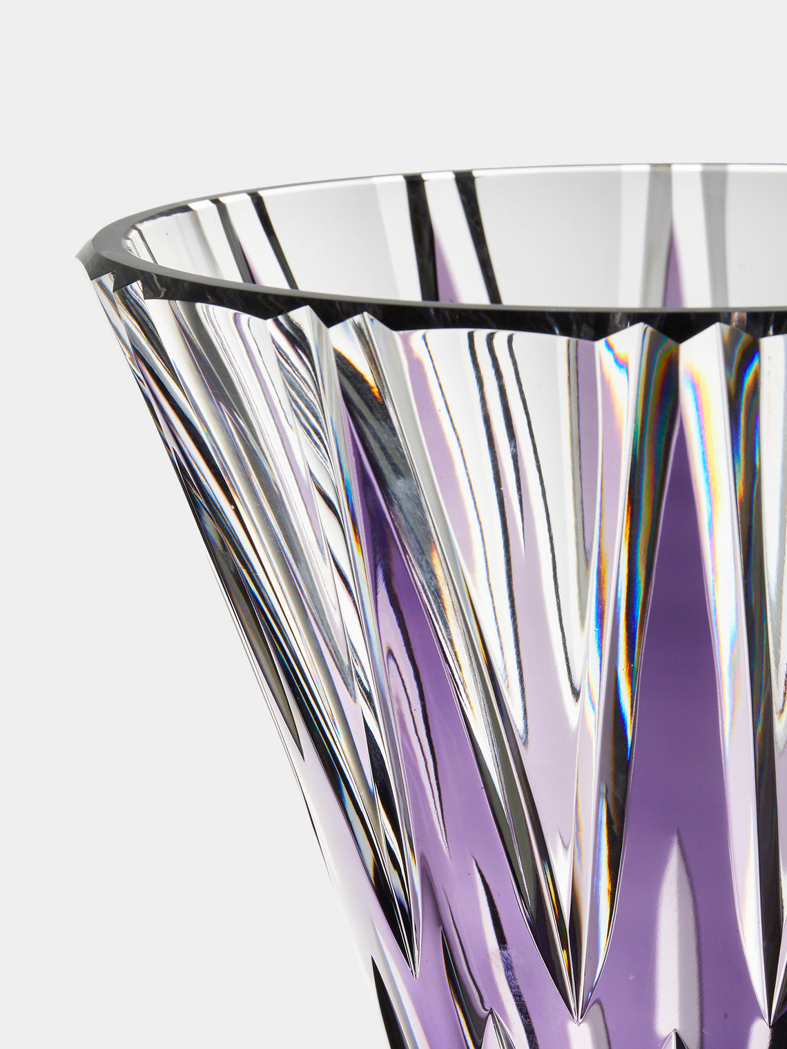 Antique and Vintage - 1970s Val Saint Lambert Crystal Vase (12in/31cm) - Purple - ABASK