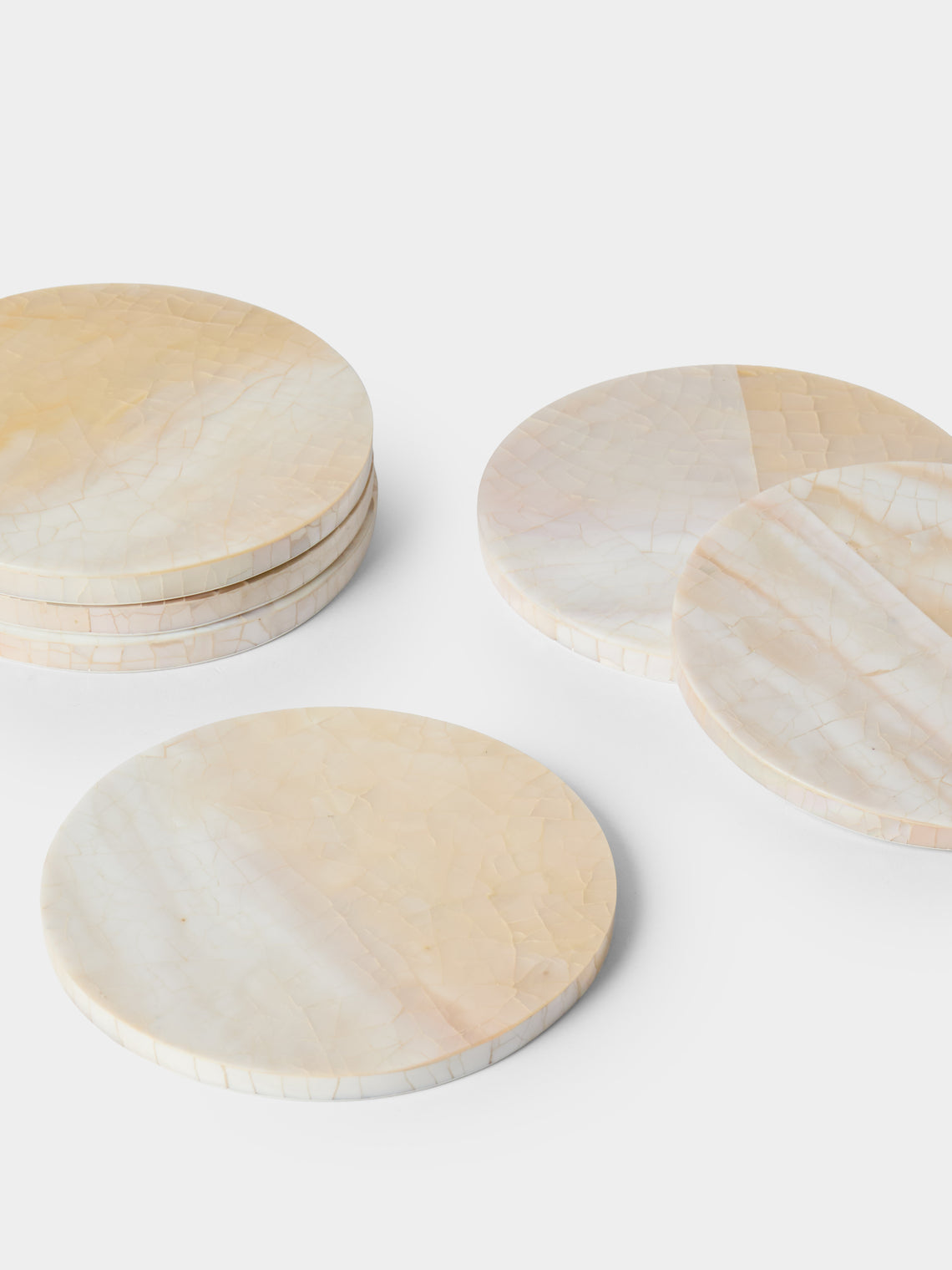 Objet Luxe - Mother-of-Pearl Coasters (Set of 6) - Ivory - ABASK