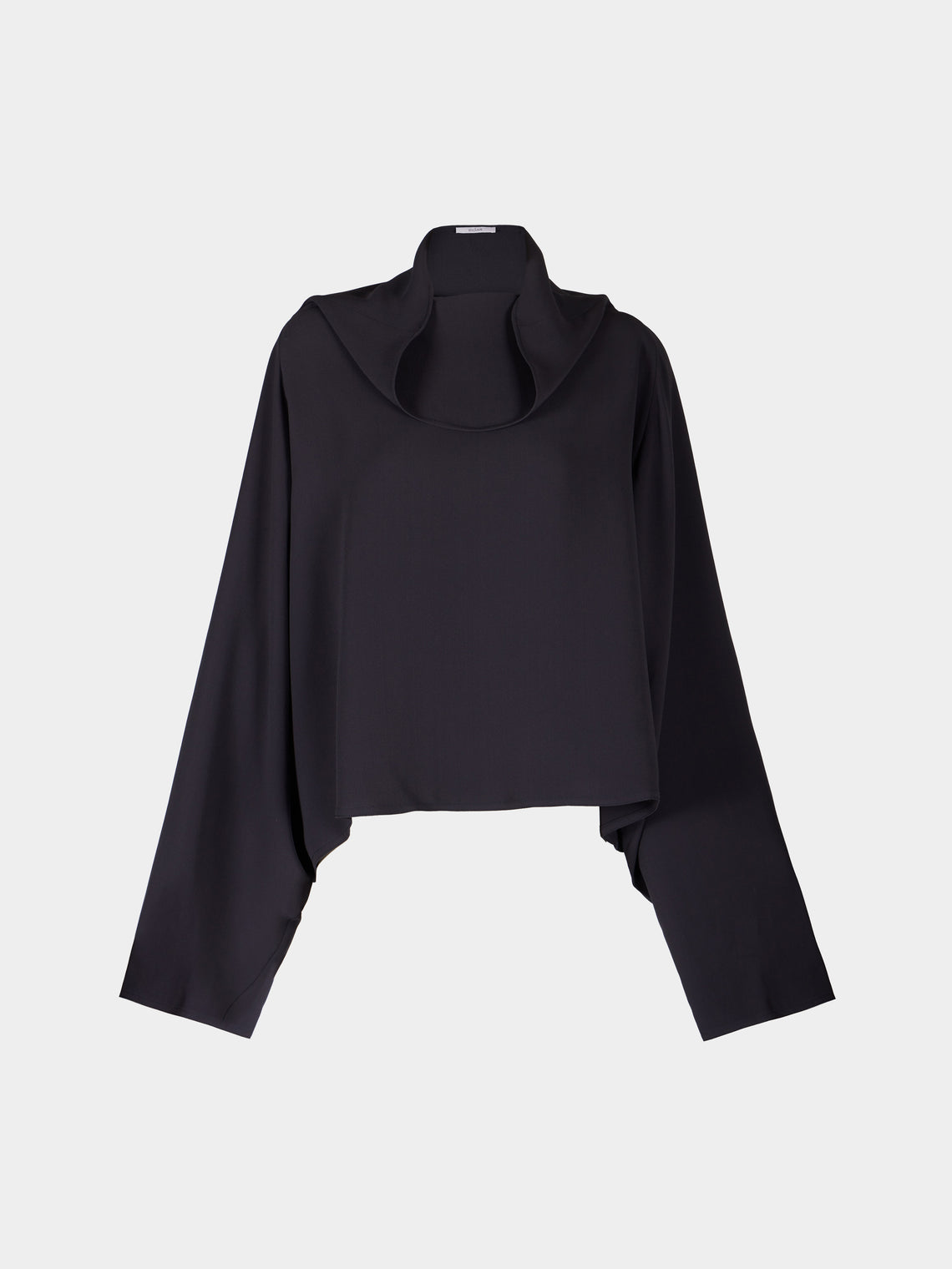 Dusan - Batwing Silk Short Oversized Top | One Size - Navy - ABASK - 