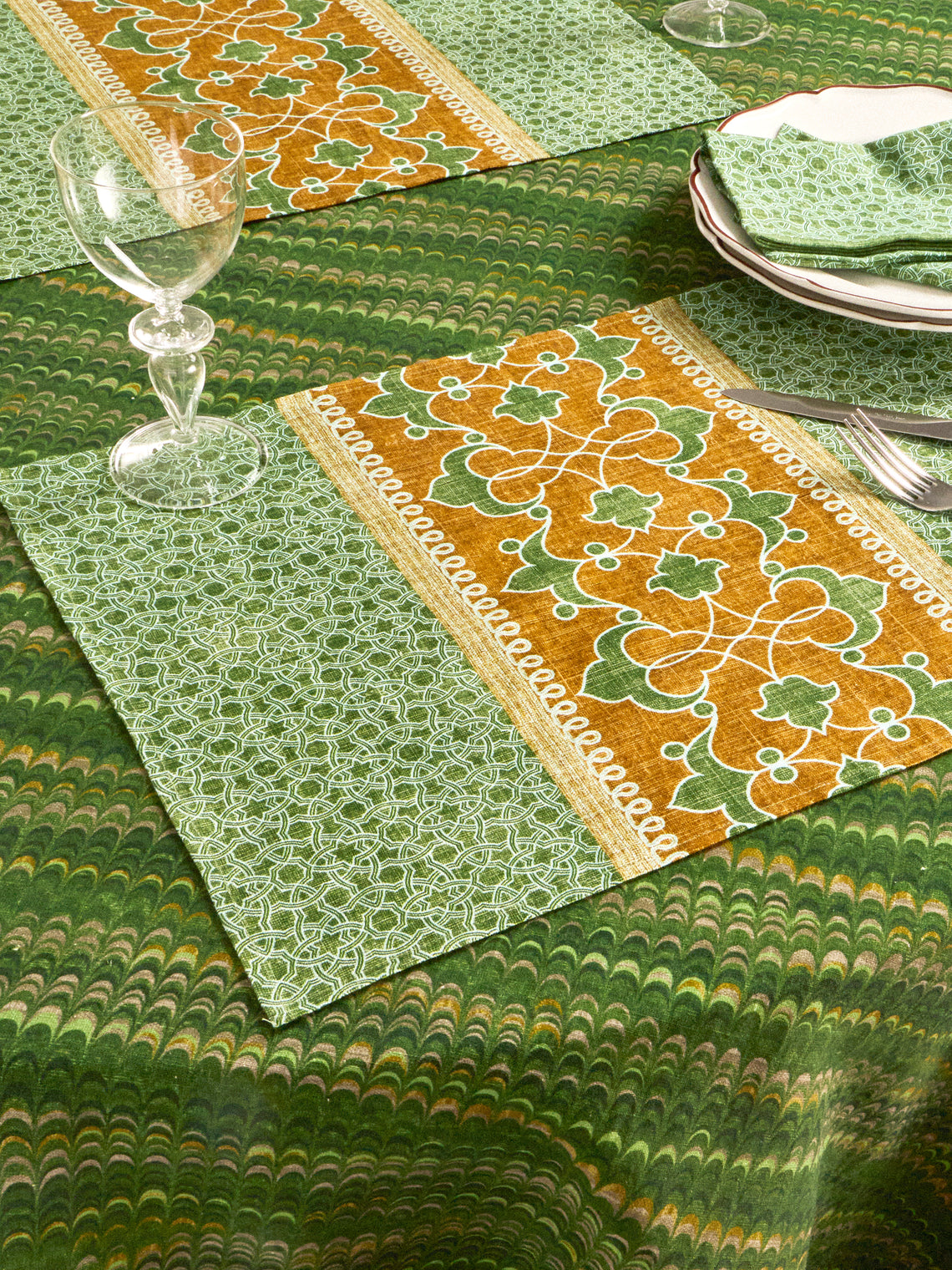 D'Ascoli - | Set of 4 | Lorca Printed Linen Placemats - Multiple - ABASK