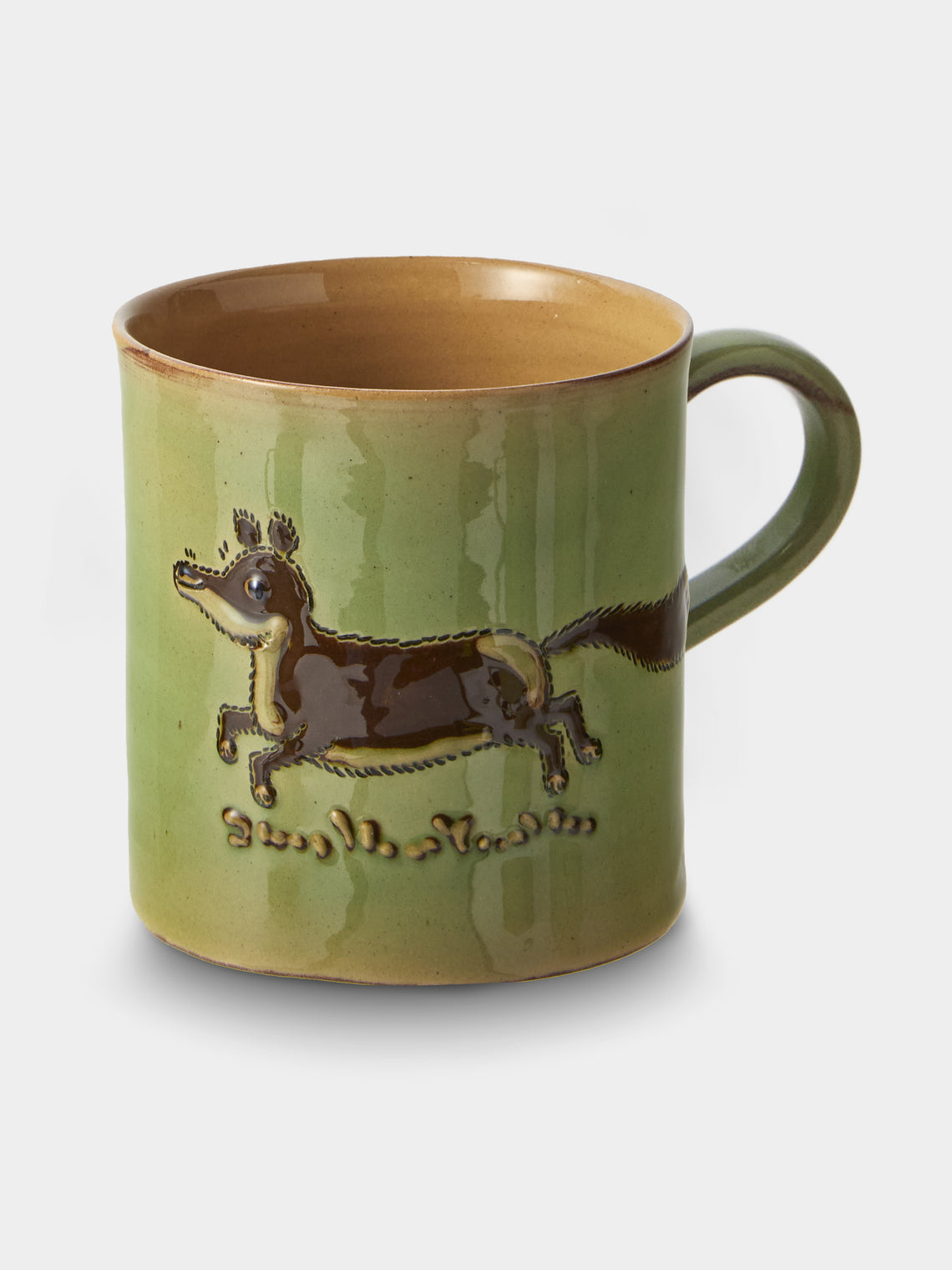 Poterie d’Évires - Animals Hand-Painted Ceramic Mugs (Set of 4) - Green - ABASK