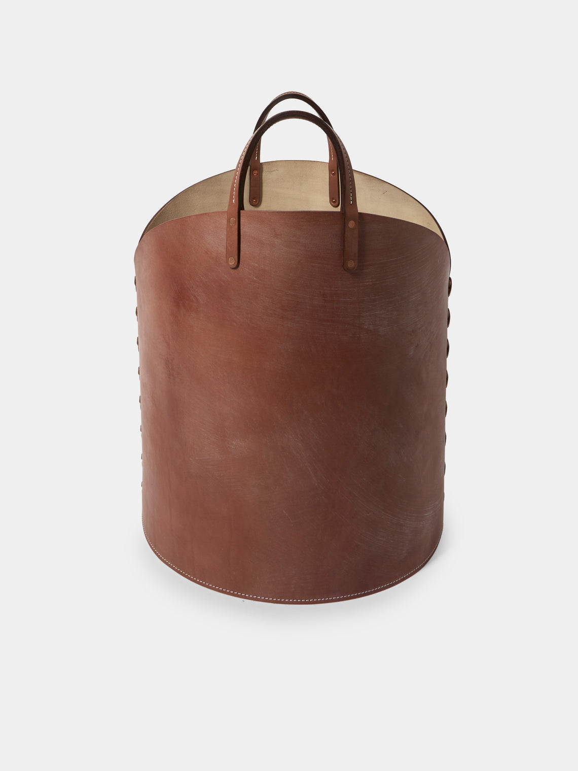 Otzi Studio - Leather Large Log Basket - Brown - ABASK - 
