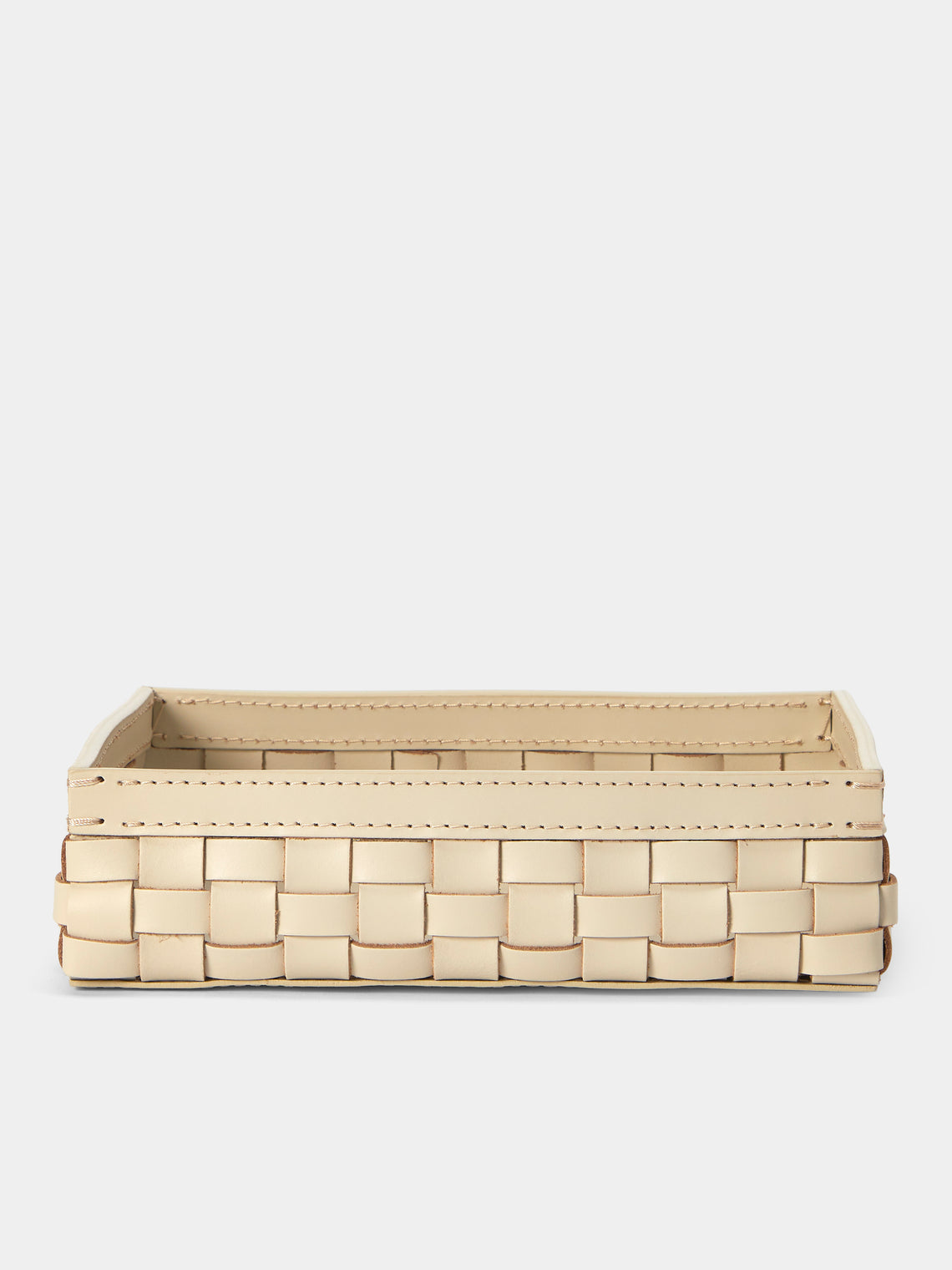 Riviere - Barcelona Water-Resistant Leather Low Basket - Ivory - ABASK - 
