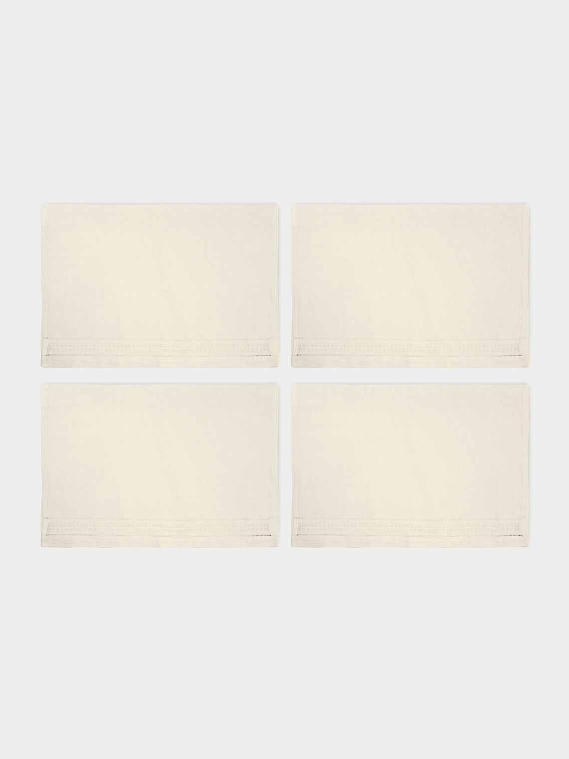 Los Encajeros - Frailes Lace-Appliqué Cotton Guest Towels (Set of 4) -  - ABASK