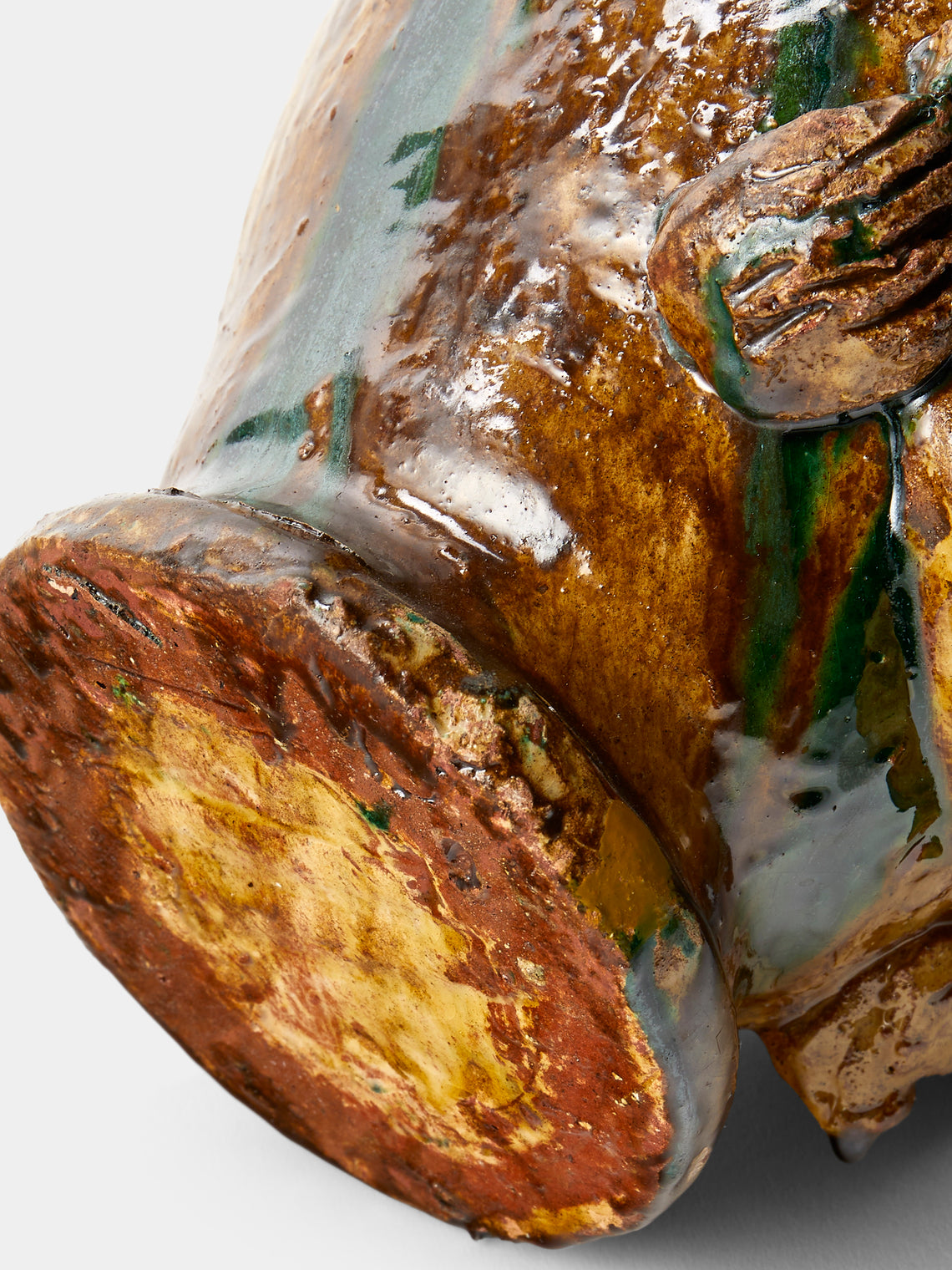 Antique and Vintage - 1990s Condurso Face Ceramic Vessel (10in/25cm) - Yellow - ABASK