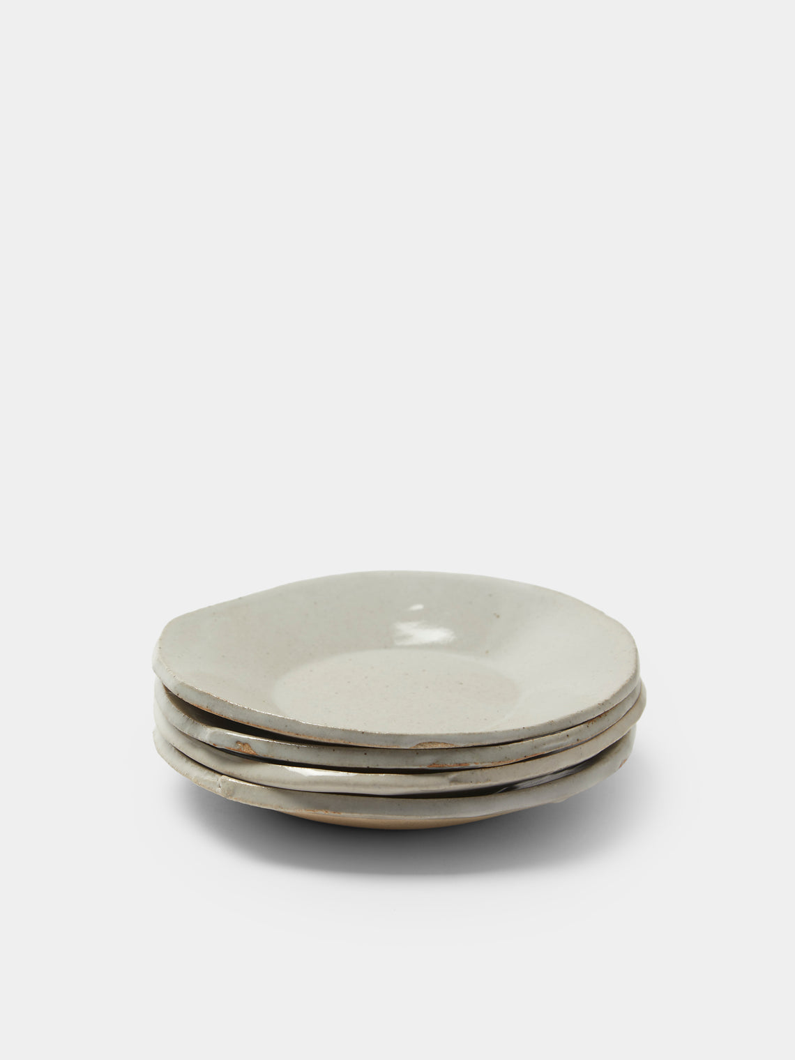 Estudio Vernís - Wood-Fired Stoneware Coffee Plates 5.5in/14cm (Set of 6) - White - ABASK