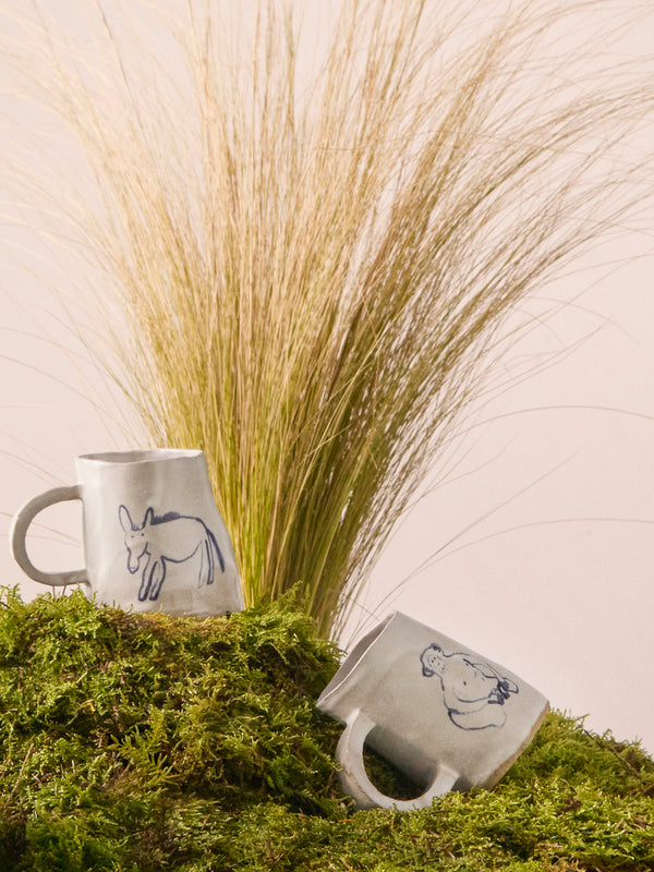 Liz Rowland - Monkey Hand-Painted Ceramic Mug -  - ABASK