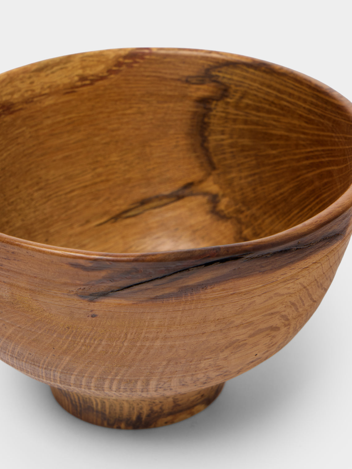 Thursday Furniture - Hand-Turned Oak Footed Bowl - Brown - ABASK