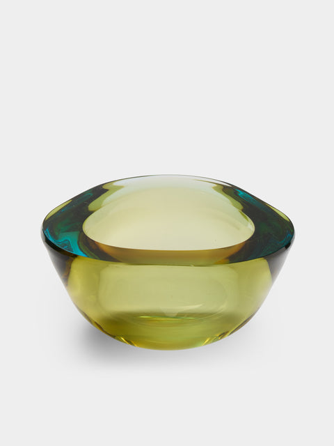 Antique and Vintage - 1970s Murano Glass Ashtray - Green - ABASK - 