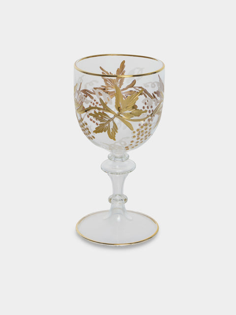 Alya Tannous - | Set of 6 | Vines White Wine Glasses - Gold - ABASK - 