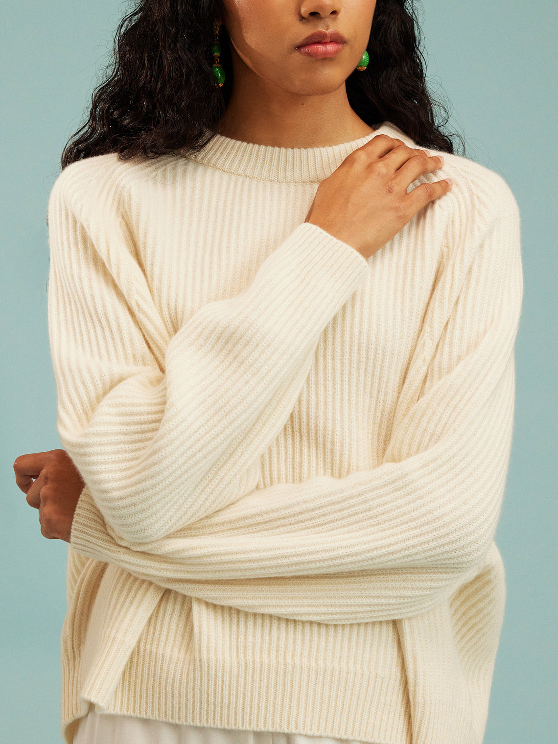 Dusan - Cashmere Crew-Neck Sweater | One Size - Ivory - ABASK