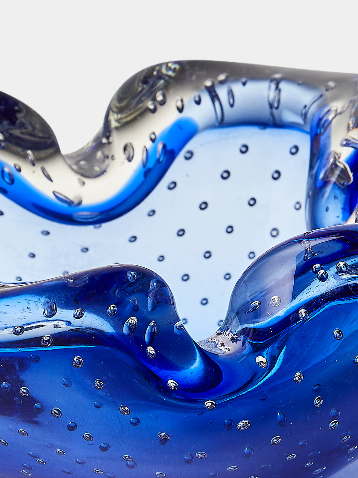 Antique and Vintage - Mid-Century Glass Ashtray - Blue - ABASK