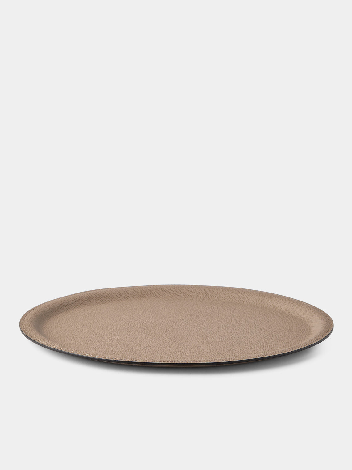 Giobagnara - Miramar Leather Oval Tray (13in/33cm) - Cream - ABASK