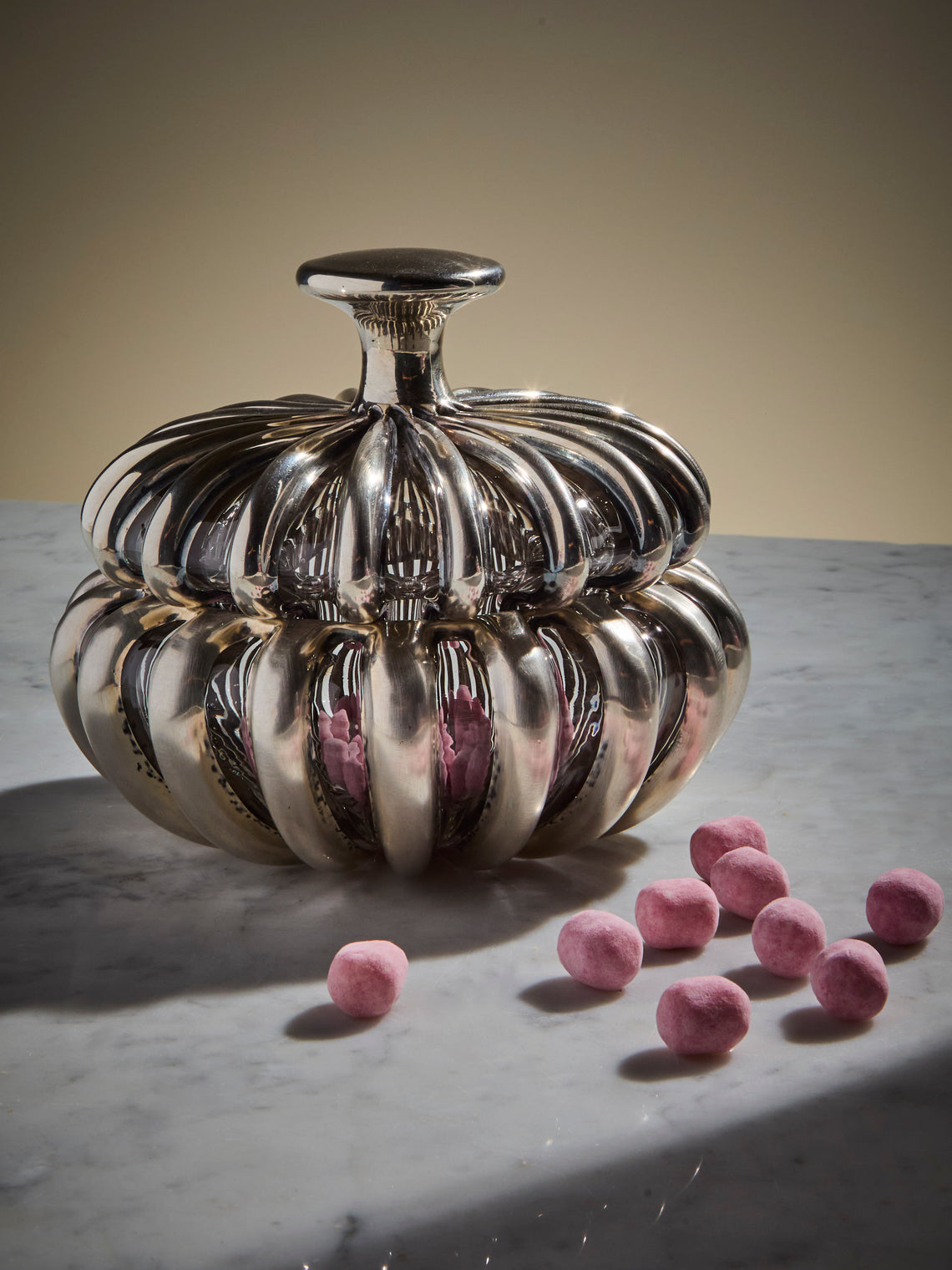 Antique and Vintage - 1940s Art Deco Crystal and Solid Silver Box - Clear - ABASK