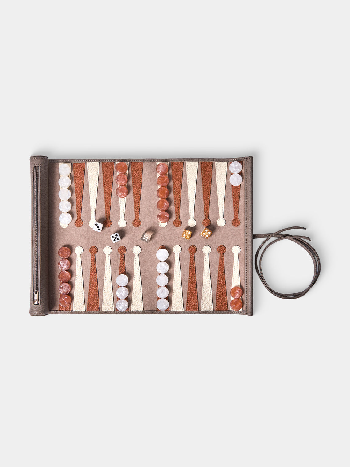 Belotier - Leather Travel Backgammon Set - Brown - ABASK - 