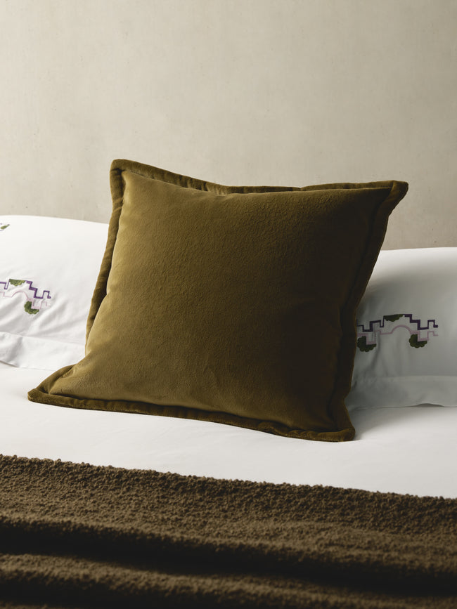 De Le Cuona - Vienna Cotton Sofa Cushion (21.5in/55cm) - Green - ABASK