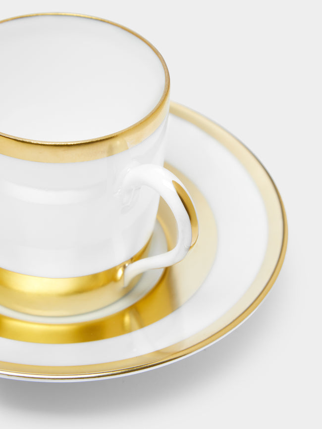 Robert Haviland & C. Parlon - William Porcelain Espresso Cup and Saucer (Set of 2) - Gold - ABASK