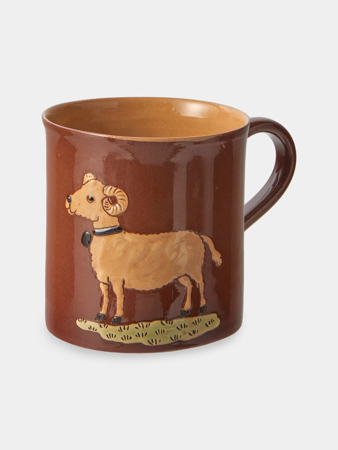 Poterie d’Évires - Animals Hand-Painted Ceramic Mugs (Set of 4) - Light Brown - ABASK